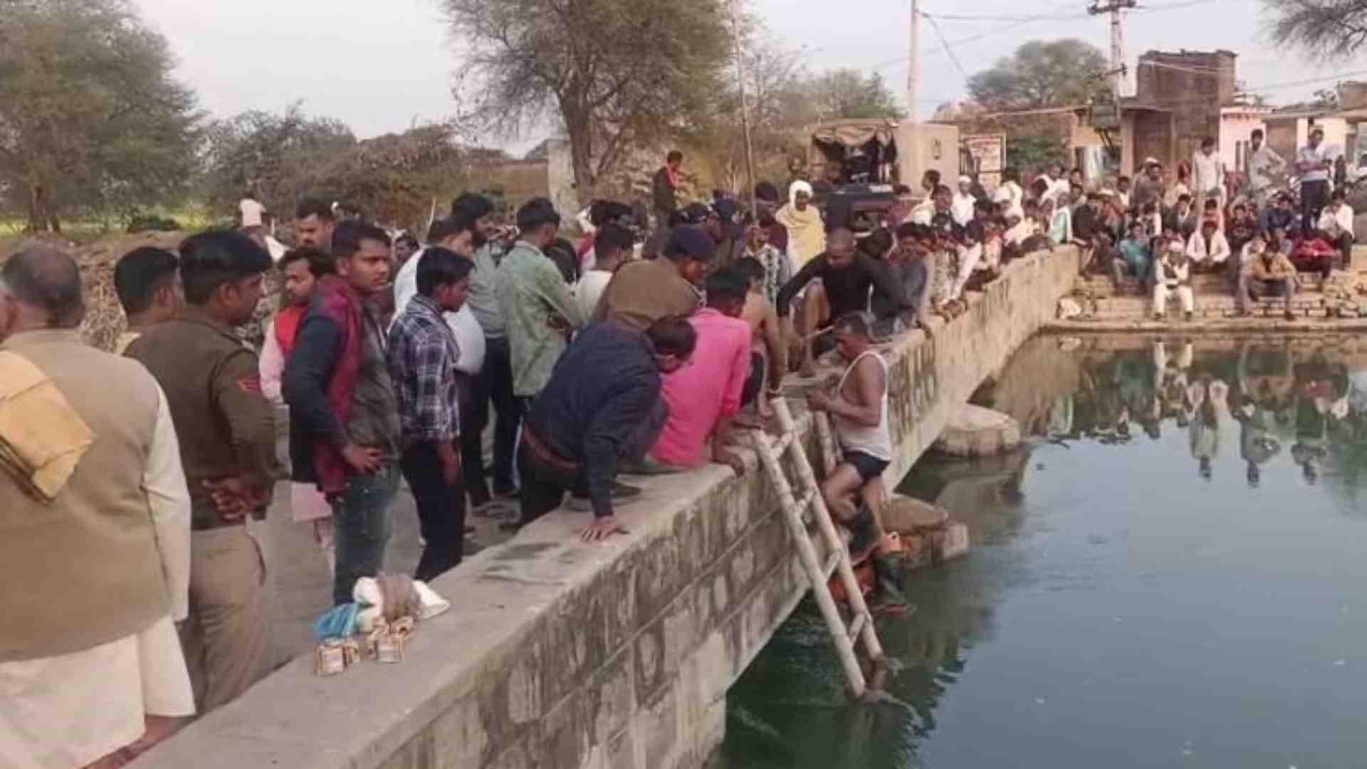 नहर में सर्च अभियान चलाती एसडीआरएफ की टीम।