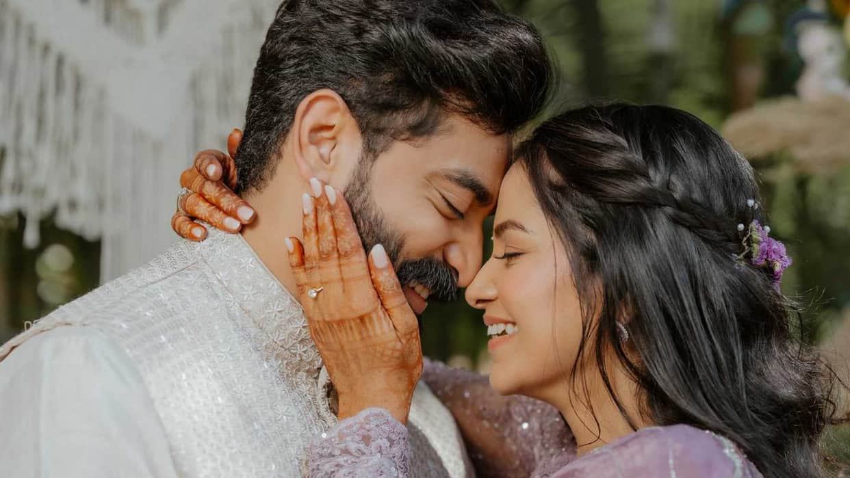 Titeeksha Tawde Siddharth Bodke Engaged Marathi television actress drishyam 2 actor dreamy pictures viral