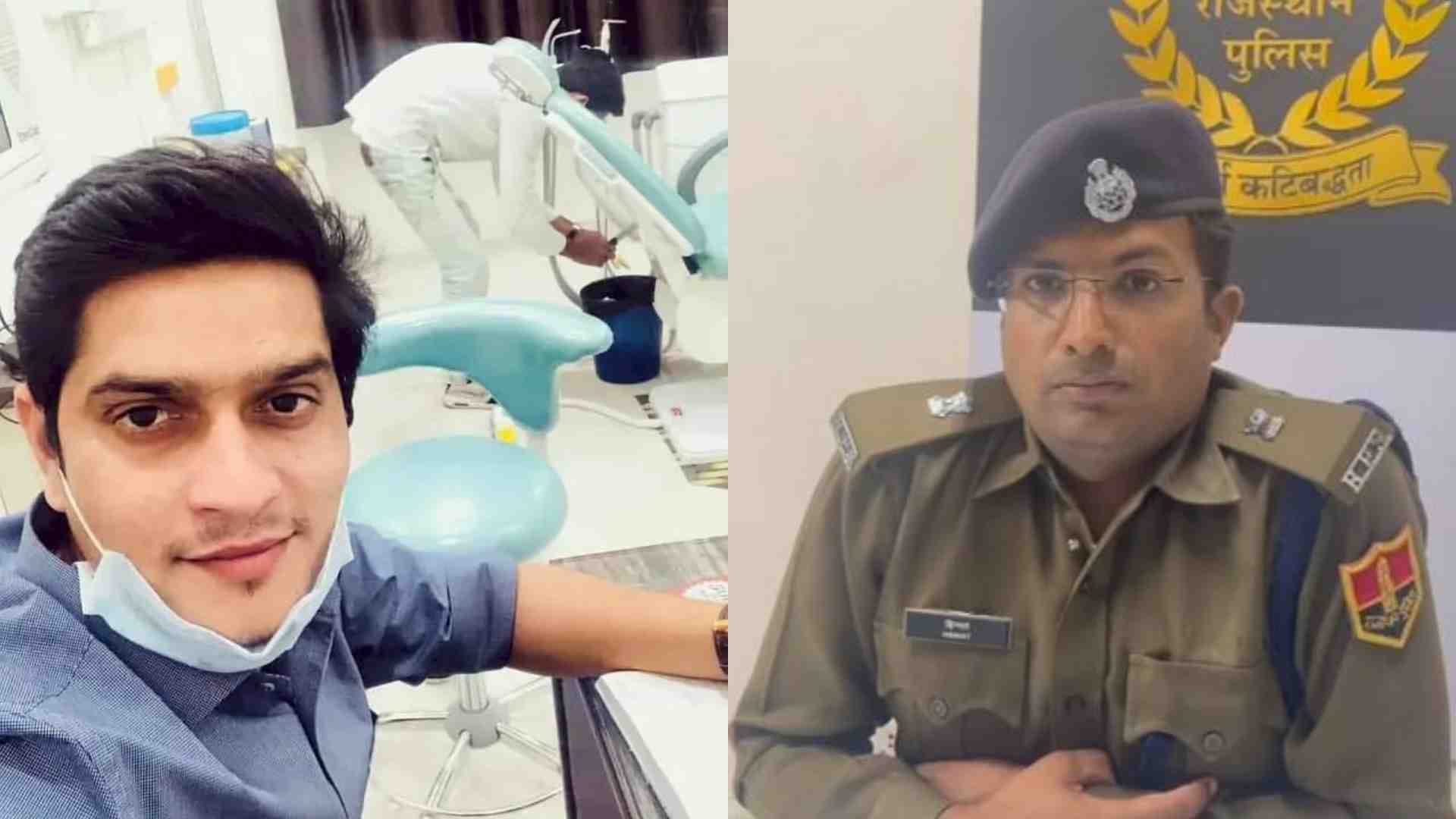 आरोपी डेंटिस्ट और घटना की जानकारी देते पुलिस अधिकारी।