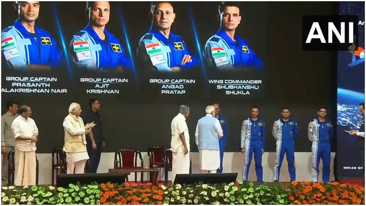 pm modi bestows indian astronauts of isro gaganyaan mission name od air force officers