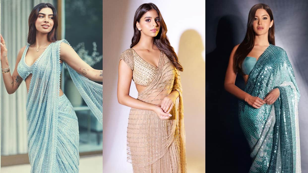 Saree look of star kids suhana khan to janhvi kapoor