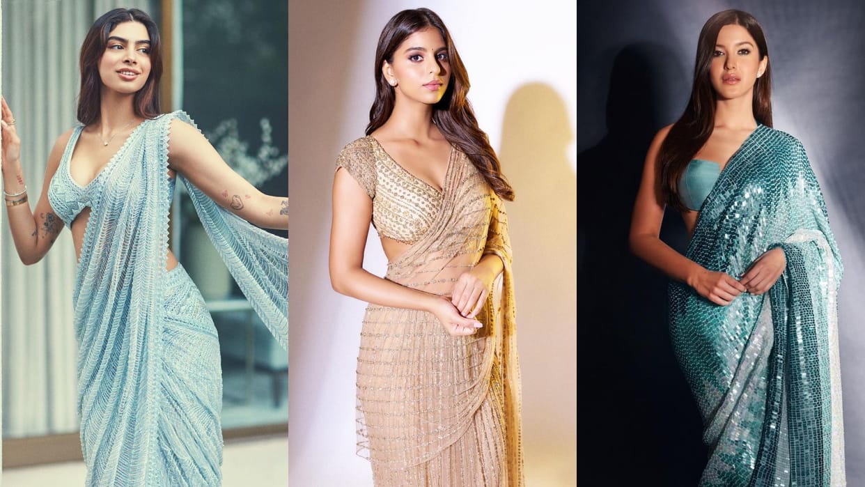 Saree look of star kids suhana khan to janhvi kapoor