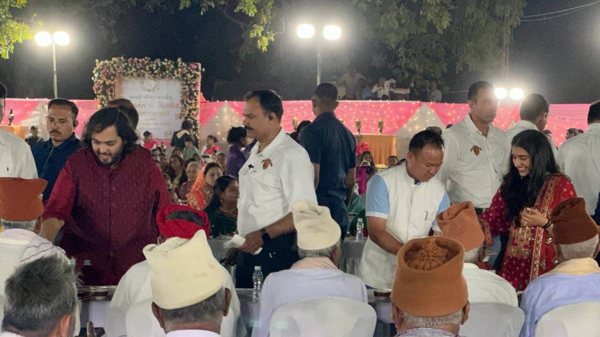 Anant Ambani Radhika Merchants pre wedding functions started with Anna Seva at the Jogwad in Jamnagar