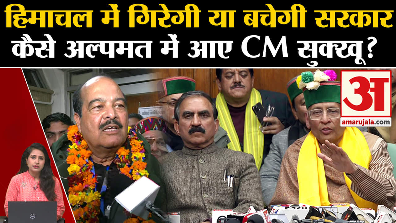 Himachal political Crisis:CM Sukkhu सरकार अल्पमत में आई? राजभवन पहुंचे Jairam Thakur।Operation Lotus