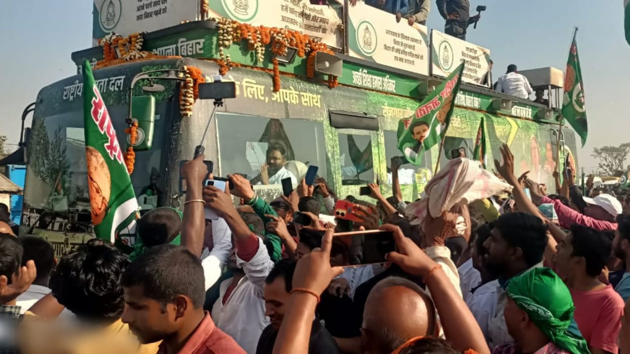Jan Vishwas Yatra: Tejashwi Yadav reached Khagaria 4 hours late than scheduled; says I have come to invite you