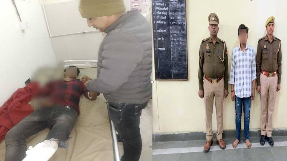 Police arrested two robbers in encounter in Firozabad during which one got injured due to bullet