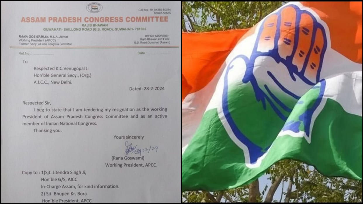 Rana Goswami resigns as the working president of Assam Pradesh Congress Committee and a member of the party