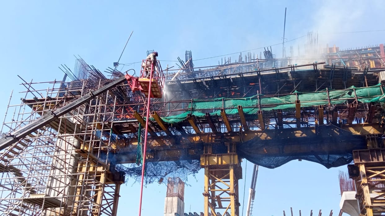 Fire breaks out at Rapids under construction station in Meerut