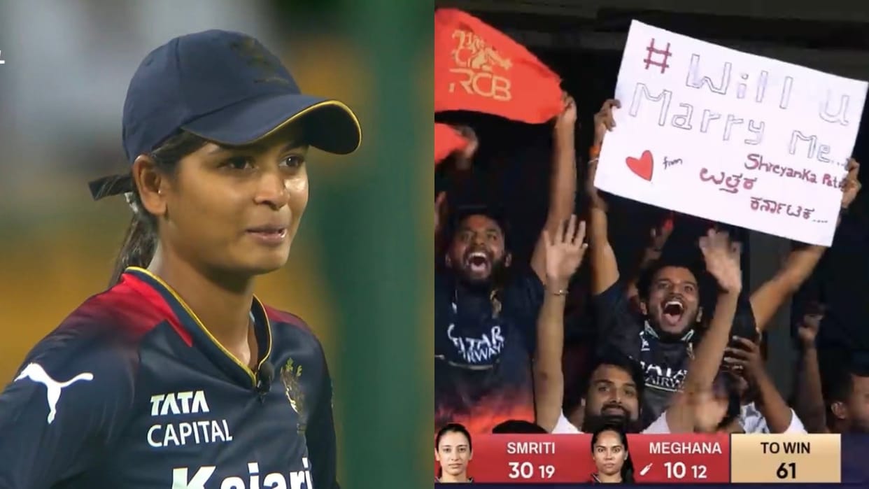 fan proposed to RCB Shreyanka patil for marriage in rcb vs gujarat giants match, photo goes viral