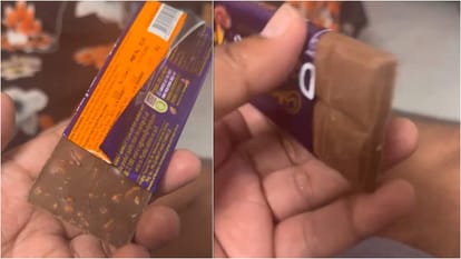इसी चॉकलेट सैंपल में कीड़े और जाले पाए गए (वीडियो ग्रैब)
