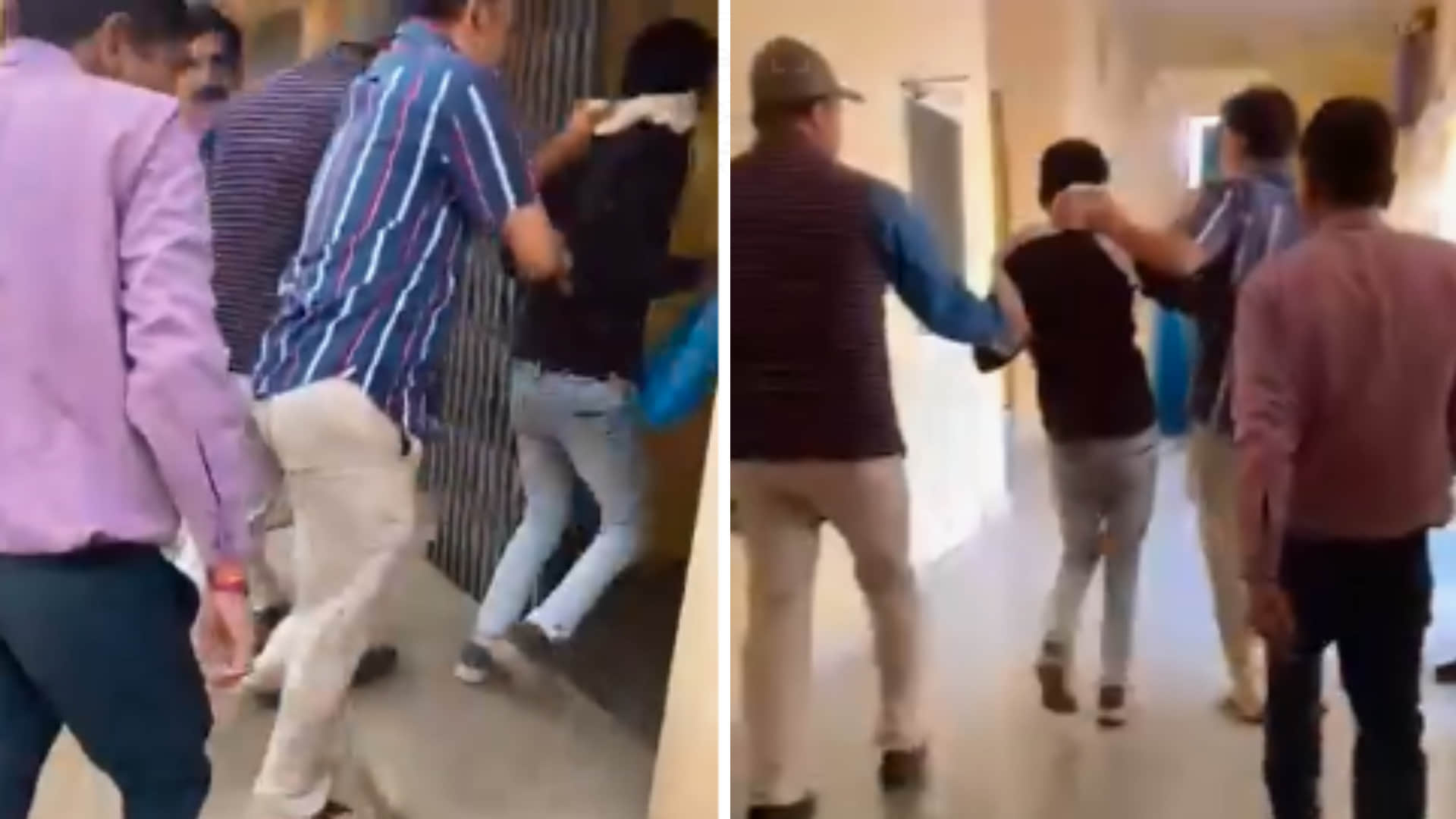 गुना में किसान से मारपीट का वीडियो सामने आया है।