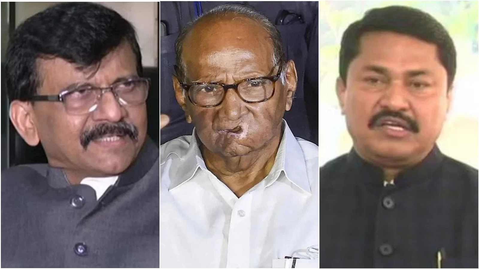 संजय राउत, शरद पवार और नाना पटोले (फाइल)