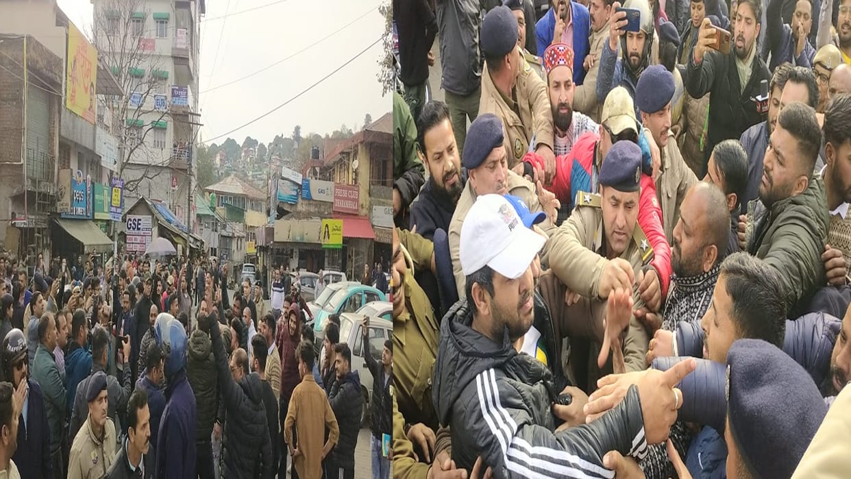 Congress workers and Sudhir supporters come face to face over burning effigy in Dharamshala