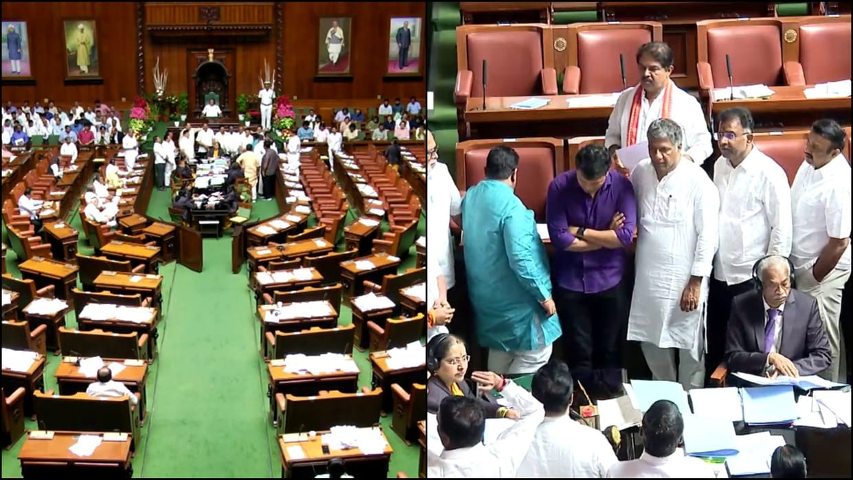 Karnataka BJP MLAs raise slogans against the State Government over an alleged video of pro-Pakistan slogans