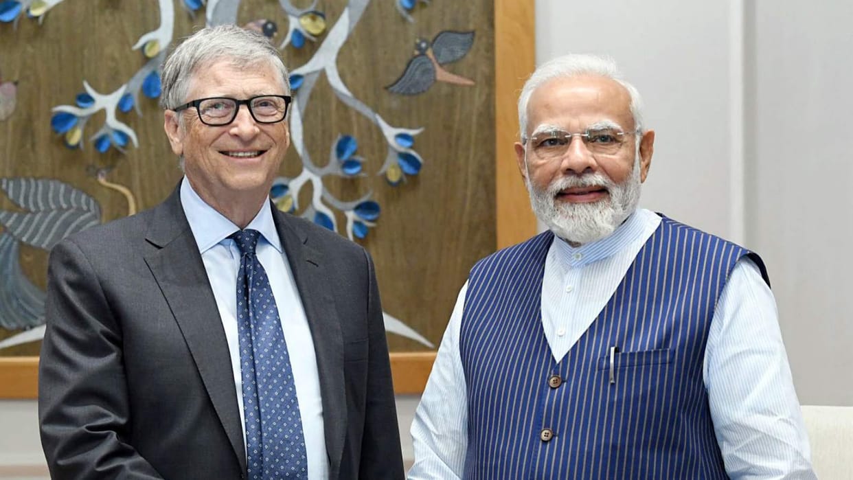 Bill Gates PM Narendra Modi Meeting Microsoft co founder Health Minister Mandaviya