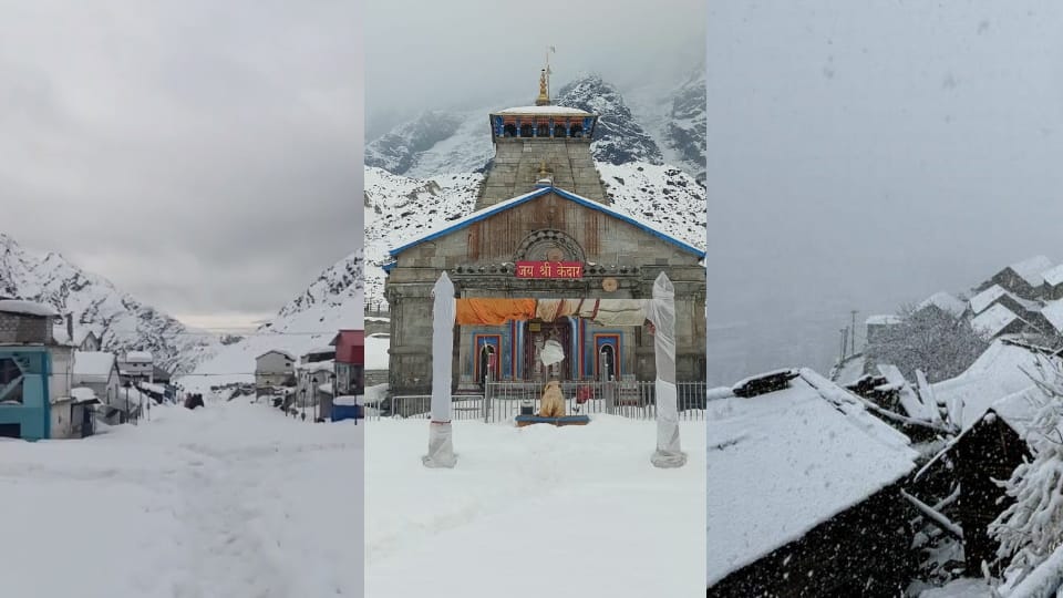 Uttarakhand Weather Snowfall again in Harsil Hemkund and Auli including Char Dham Photos