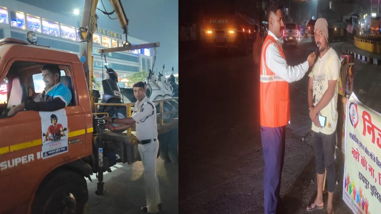 Raipur: Traffic police in action mode; challan of 700 vehicles issued for violating traffic rules, 25 bikes se