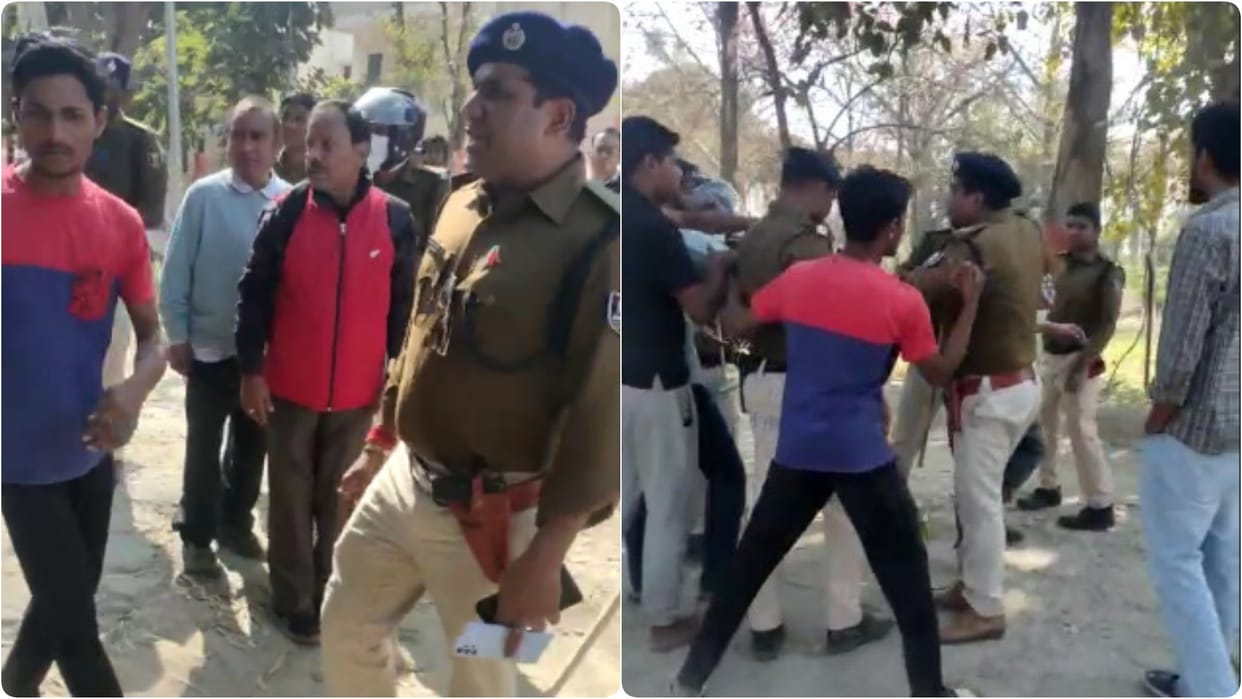 Motihari News: angered by semester back, engineering students locked main gate of college, clashed with police