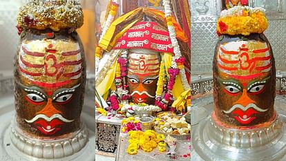 Baba Mahakal Ujjain Mahakal decorated with Shiva family in Bhasma Aarti