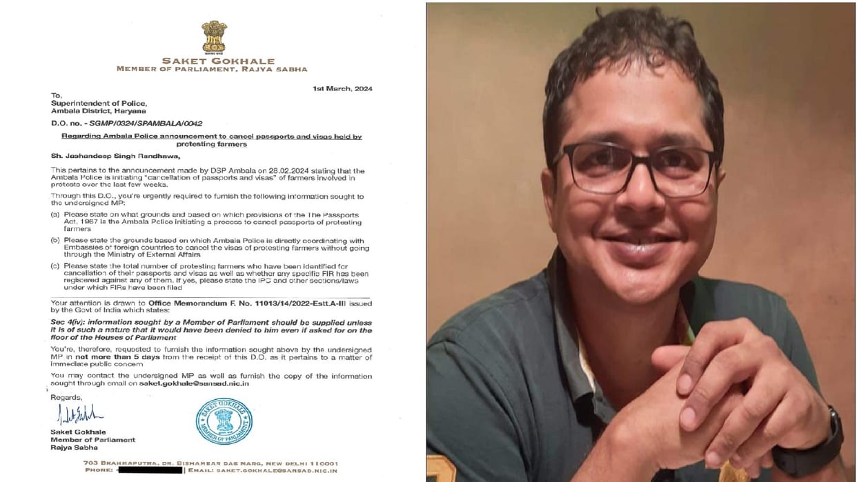 Rajya Sabha member Saket Gokhale angry over police statement of cancelling passport, writes letter to SP