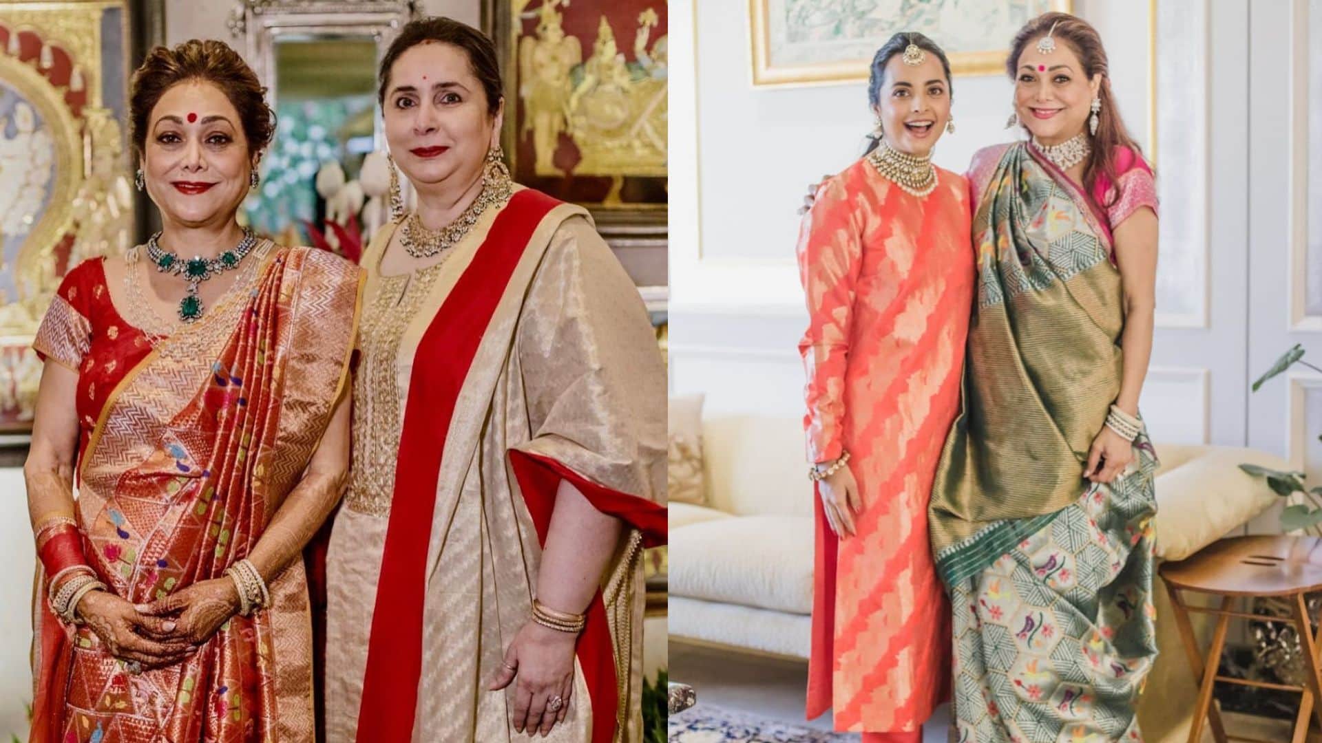 Anant Radhika Wedding royal look of nita ambani Isha Ambani Shloka Ambani