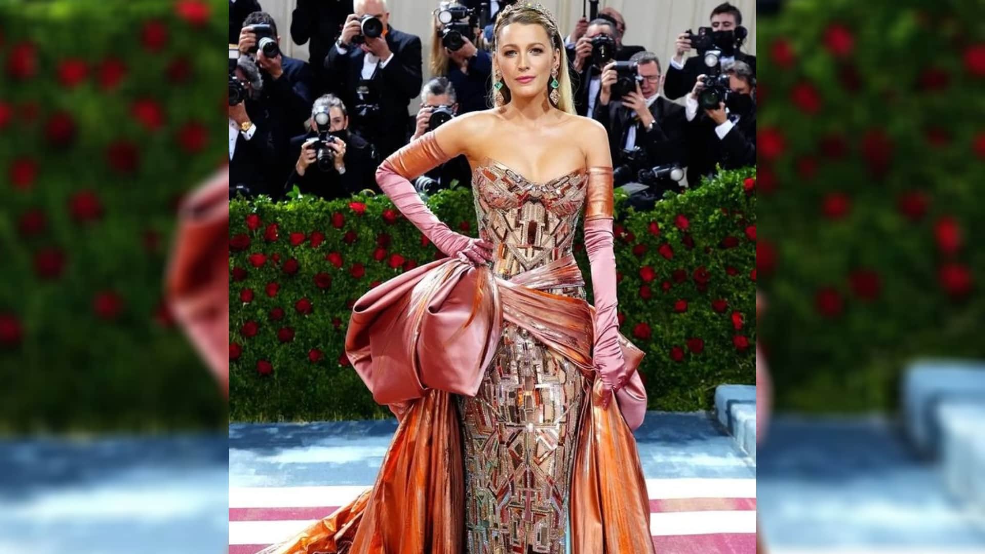 Radhika Merchant stuns in crystal gown copied blake lively met gala look 2022 in Pre Wedding with anant ambani