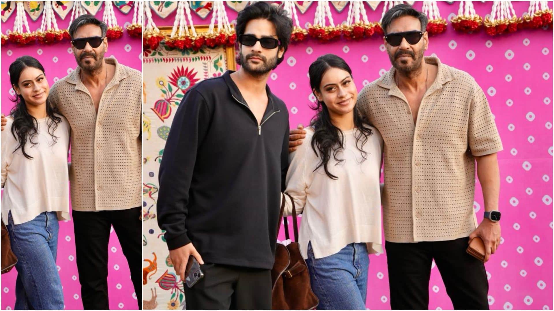 Alizeh Agnihotri Ibrahim Ali Khan Nysa Devgan star kids in Anant Ambani Radhika Merchant Pre Wedding Ceremony