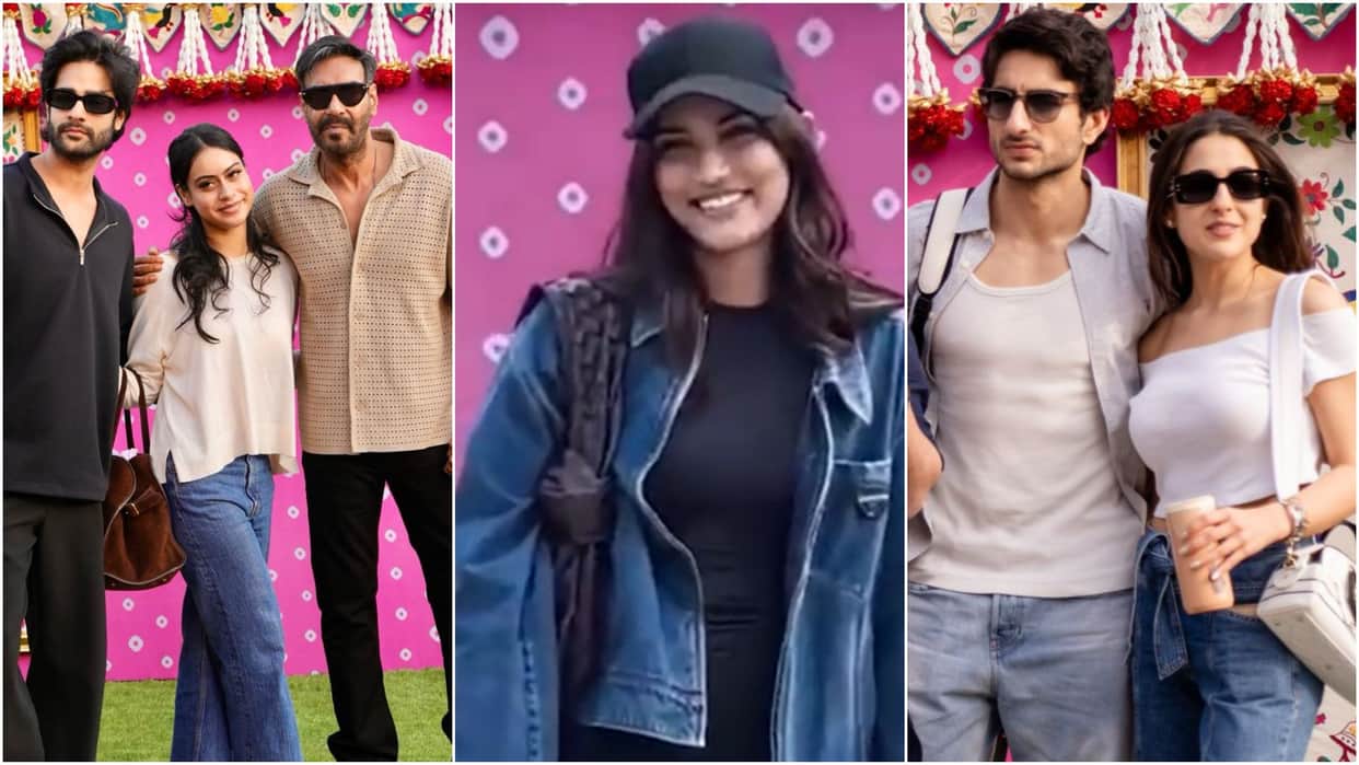 Alizeh Agnihotri Ibrahim Ali Khan Nysa Devgan star kids in Anant Ambani Radhika Merchant Pre Wedding Ceremony