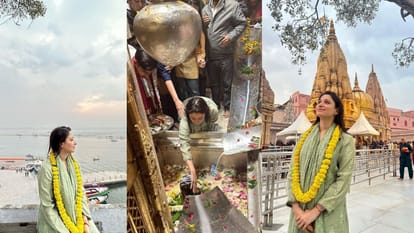 Tamannaah Bhatia in Varanasi: Darshan Kashi Vishwanath Temple Offers Prayers See Photos