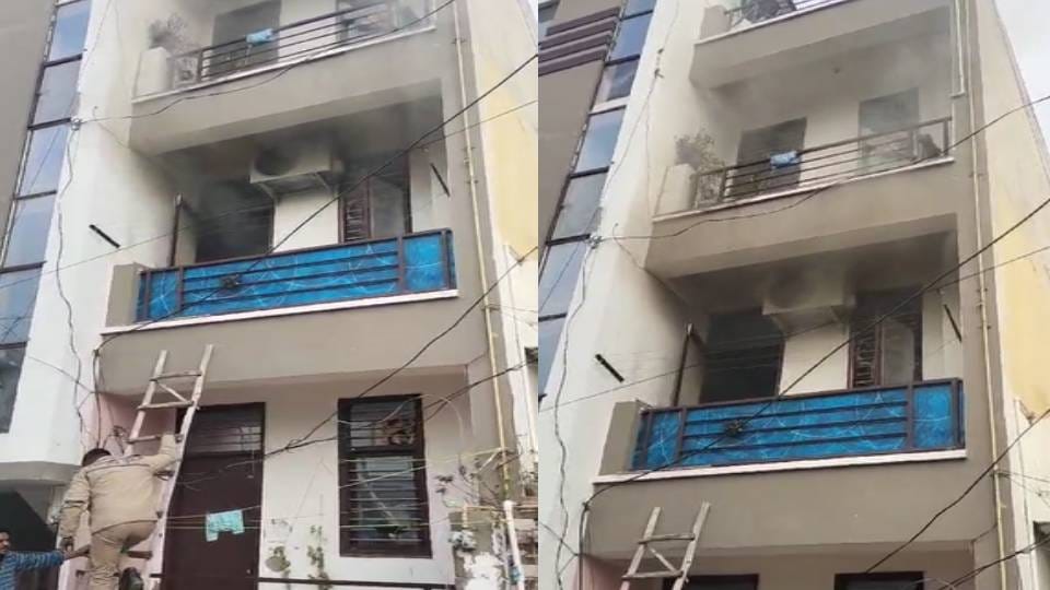 There was chaos due to fire in flat in Agra