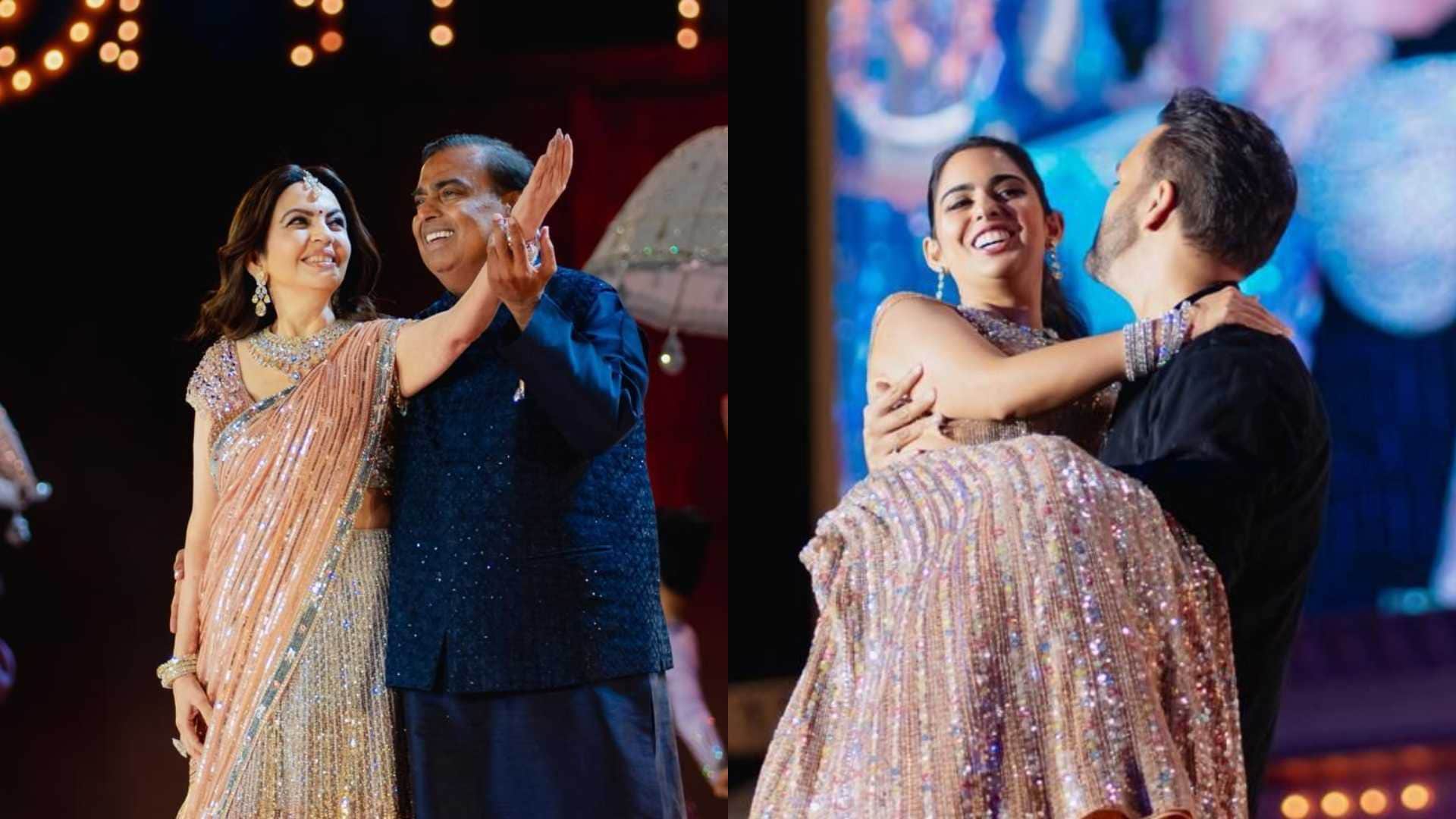 Mukesh Ambani Neeta Ambani seen acting on Don Dialogue in Anant Ambani Radhika Merchant Pre Wedding Ceremony
