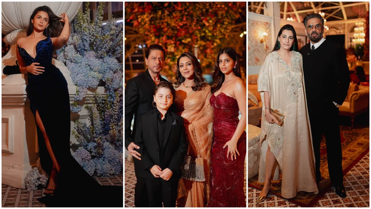 Shah Rukh Khan Deepika Padukone Ranveer Singh Attend Anant Ambani Radhika Merchant Pre Wedding Ceremony