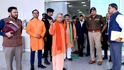 PM Modi inaugurate will 15 airports country from Azamgarh CM Yogi arrived the preparations.
