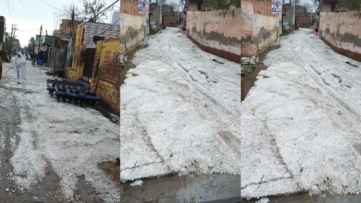 Haryana Weather: Rain and hailstorm in nine districts of Haryana, possibility of rain even today