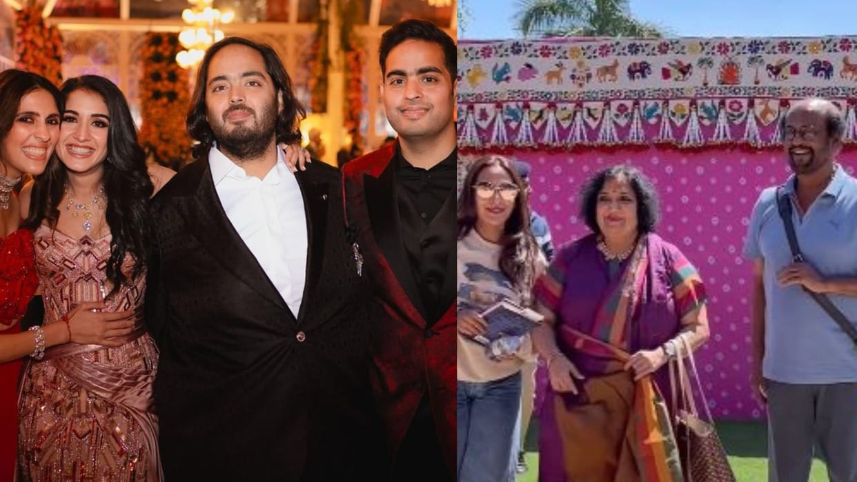 Anant Ambani-Radhika Merchant pre wedding Superstar Rajinikanth arrives with family in Jamnagar for function