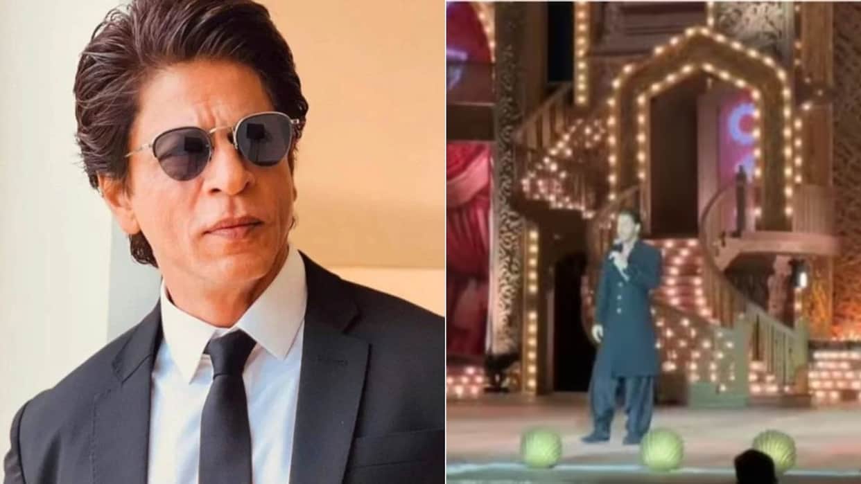 Anant Ambani Radhika Merchant Pre Wedding Shah Rukh Khan greets guests with Jai Shree Ram as host video viral