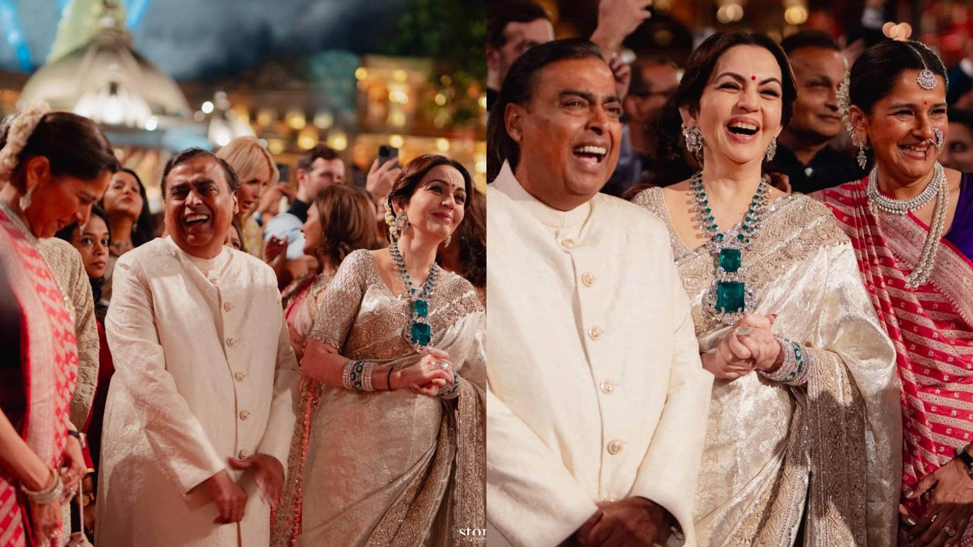 Anant Radhika Merchant pre wedding functions Nita ambani Mukesh ambani Shloka Mehta looking beautiful