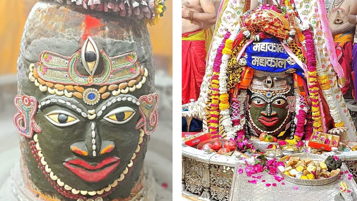 Baba Mahakal dressed up wearing Shri Ram turban