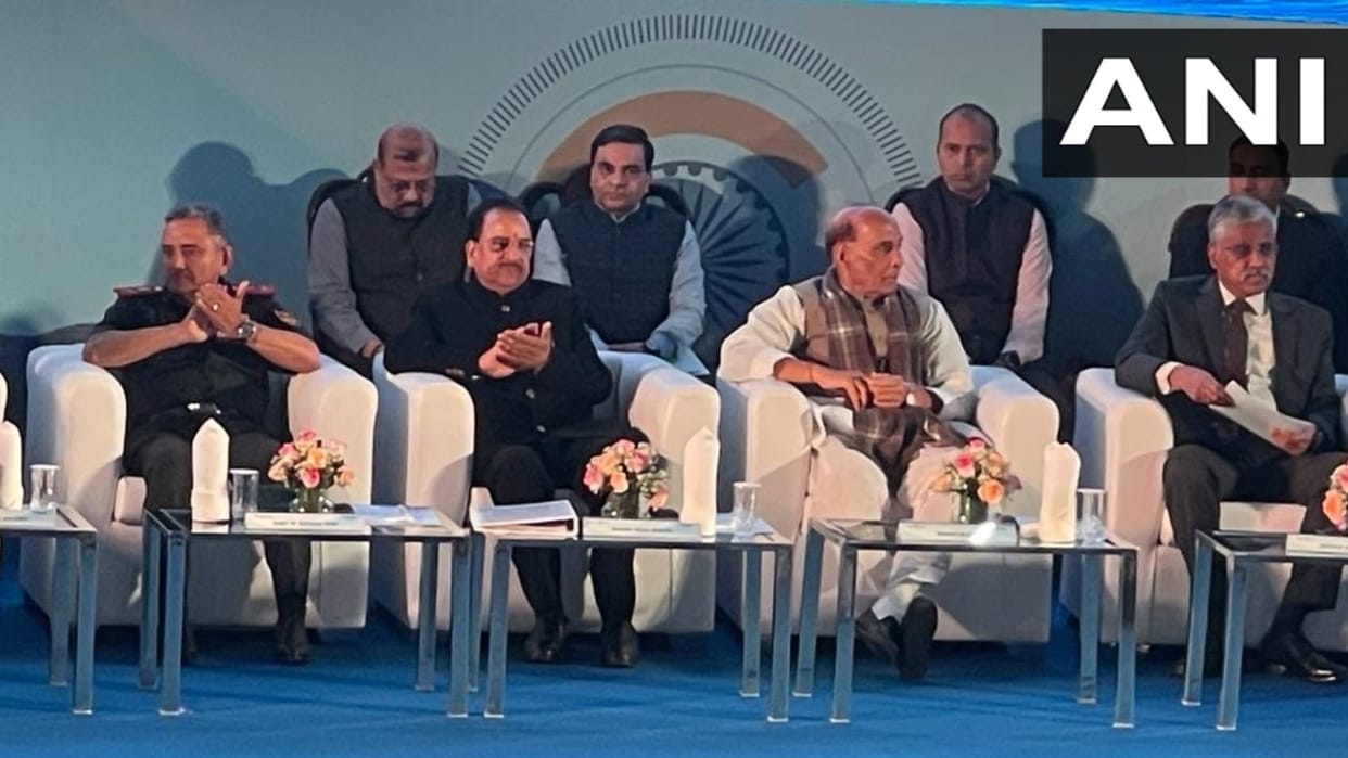 Defence Minister Rajnath Singh at DefConnect Seminar to promote indigenisation in the defence sector