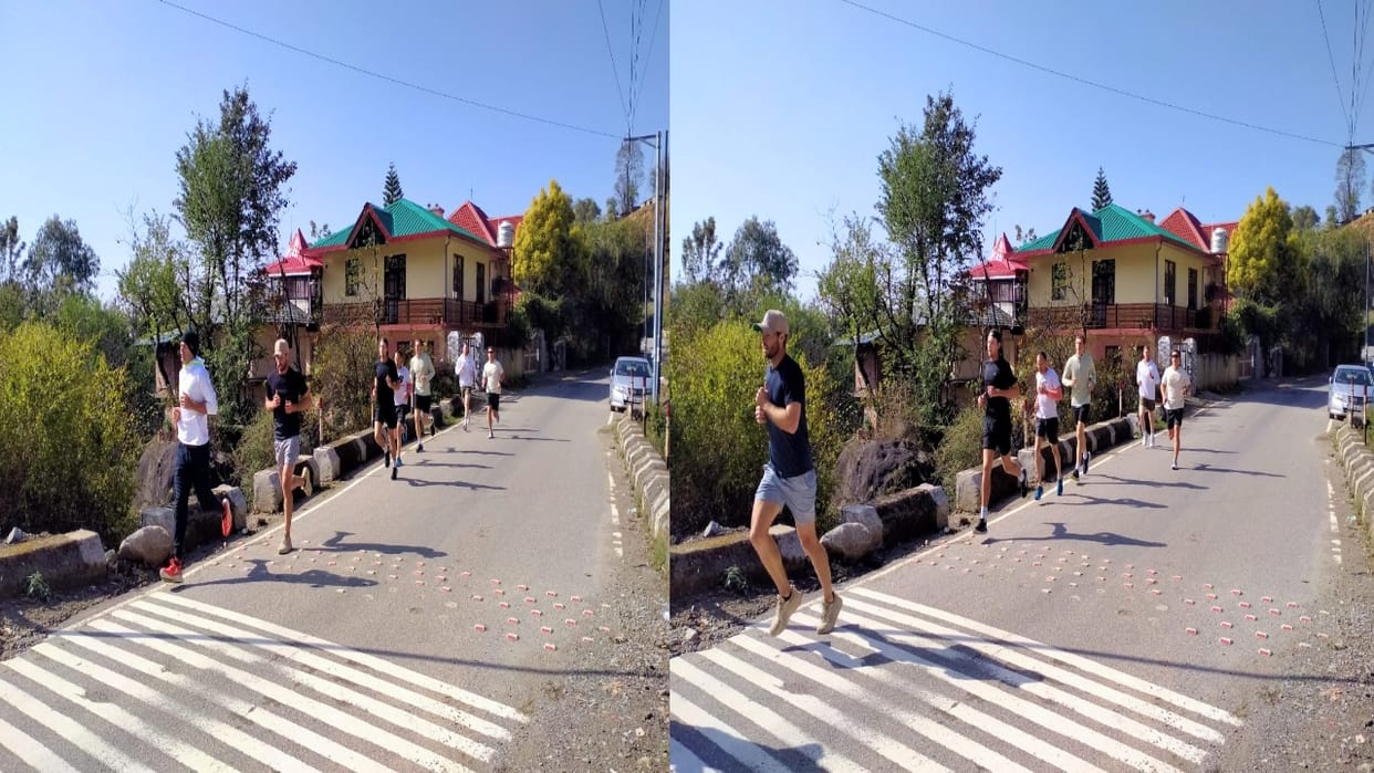 Dharamshala: England cricket team players did workout in Khaniyara village.