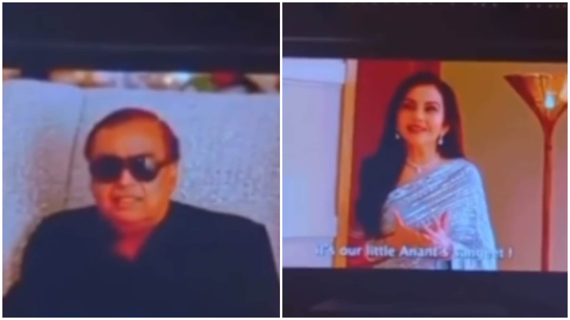 Mukesh Ambani Neeta Ambani seen acting on Don Dialogue in Anant Ambani Radhika Merchant Pre Wedding Ceremony