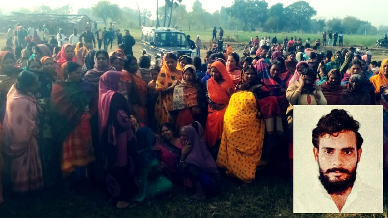 young man dead body found village morning in mau FIR registered