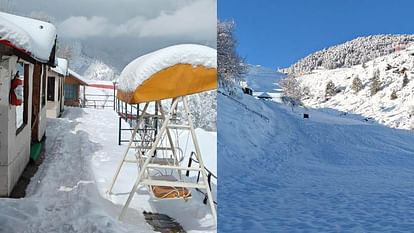 Uttarakhand Weather Auli Covered with thick blanket of Snow in march Beautiful Visuals