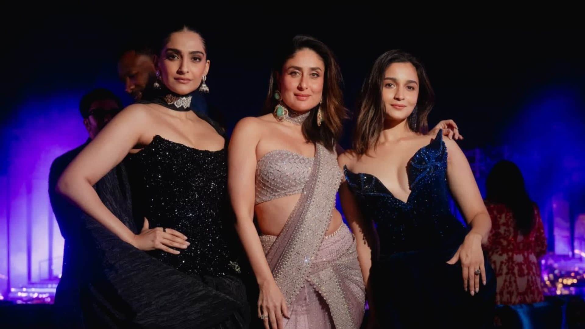 Kareena Kapoor Khan wear her wedding reception jewellery on Anant Ambani and Radhika Merchant pre wedding