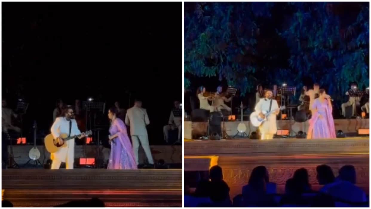 Shreya Ghoshal Arijit Singh Performance in Ami Je Tomar at Anant Ambani Radhika Merchant Pre Wedding Ceremony