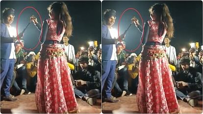 Bihar News: At a wedding in Motihari, a young man was seen giving notes to a dancer with barrel of pistol