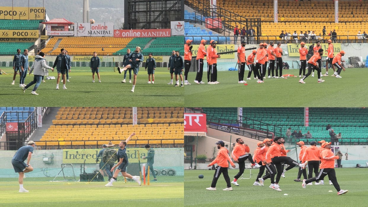 ind vs eng test: Players of both the teams sweated profusely in practice at Dharamshala Stadium, see pictures