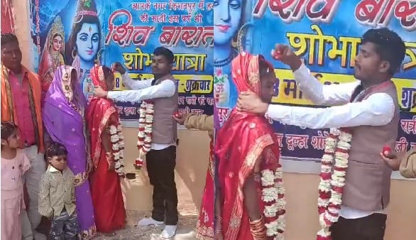 Loved couple got married in Falgun Giri temple, the love affair was going on for seven years.