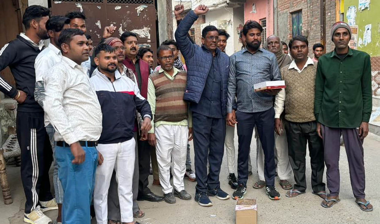 Dalit community cheered on Anil Kumar minister and celebrated by distributing sweets