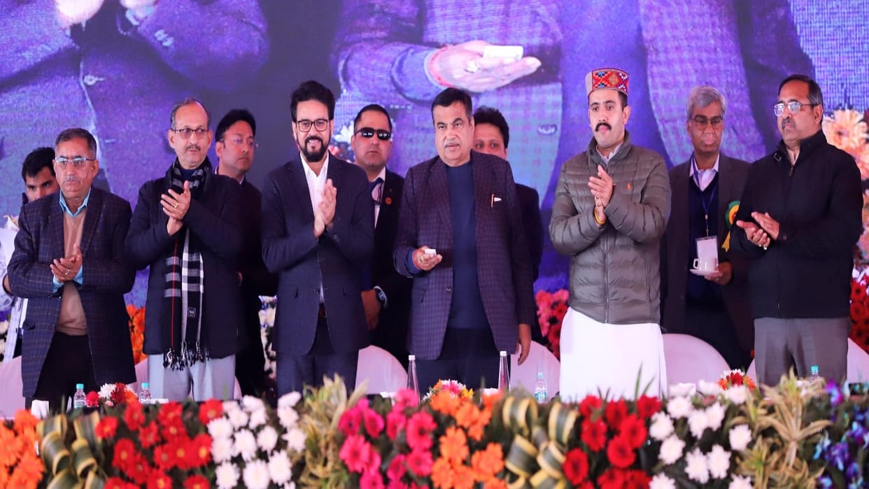 Union Minister Nitin Gadkari Hamirpur Himachal visit, lays foundation stone of various projects, vikramaditya